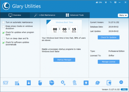 https://i.postimg.cc/rw8Hq1hm/th-5-NVj-GEUh2l-Mc-Zzf3-S1jv-Bfvvpq-N43q-J8.pngGlary Utilities is a collection of
system tools and utilities to fix, speed up, maintain and protect your PC. It allows you to clean common system junk
files, as well as invalid registry entries and Internet traces (theres a plug-in support for 45+ external programs). You
can also manage and delete browser add-ons, analyze disk space usage and find duplicate files.br /Furthermore, Glary
Utilities includes the options to optimize memory, find, fix, or remove broken Windows shortcuts, manage the programs
that start at Windows startup and uninstall software. Other features include secure file deletion, an Empty Folder
finder and more. Other features include secure file deletion, an Empty Folder finder and more. All Glary Utilities tools
can be accessed through an eye-pleasing and totally simplistic interface.br /br /Features:br /- Disk Cleaner Removes
junk data from your disks and recovers disk spacebr /- Registry Cleaner Scan and clean up your registry to improve your
systems performance.br /- Shortcuts Fixer Corrects the errors in your startmenu desktop shortcutsbr /- Startup Manager
Manages programs which run automatically on startupbr /- Memory Optimizer Monitors and optimizes free memory in the
backgroundbr /- Tracks Eraser Erases all the traces,evidences,cookies,internet history and morebr /- File Shredder
Erases files permanently so that no one can recover thembr /- Internet Explorer Assistant Manages Internet Explorer
Add-ons and restores hijacked settingsbr /- Disk Analysis Get details information of the desired files and foldersbr /-
Duplicate Files Finder Searchs for space-wasting and error producing duplicate filesbr /- Empty Folders Finder Find and
remove empty folders in your windowsbr /- Uninstall Manager Completely uninstall programs you dont need any morebr /-
Context Menu Manager Manage the context-menu entries for files, folders.